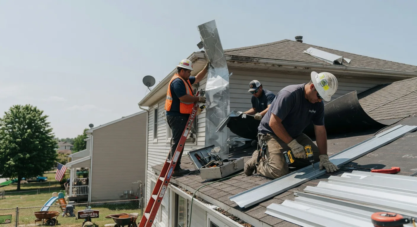 Storm Damage Metal Roof Repair in Kellyville, OK